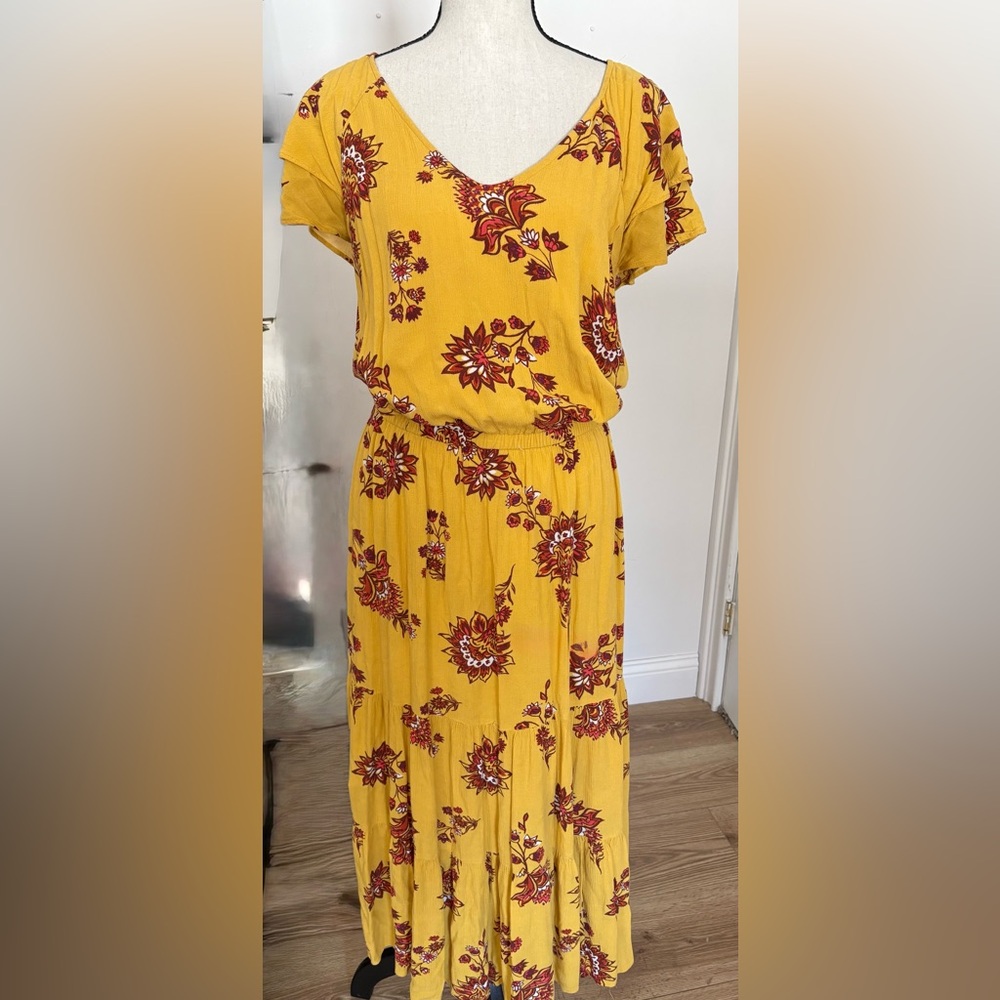 Old Navy Yellow Floral Maxi Dress